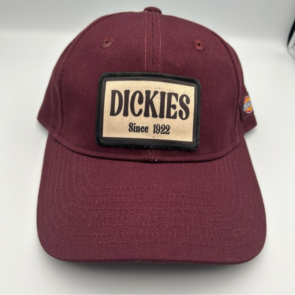 Dickies Baseball Hat with Logo Burgundy Snapback New
